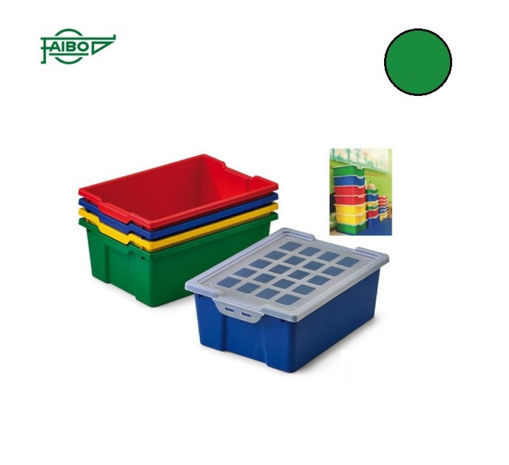 Picture of FAIBO STORAGE BOX WITH LID GREEN 42X31X15CM